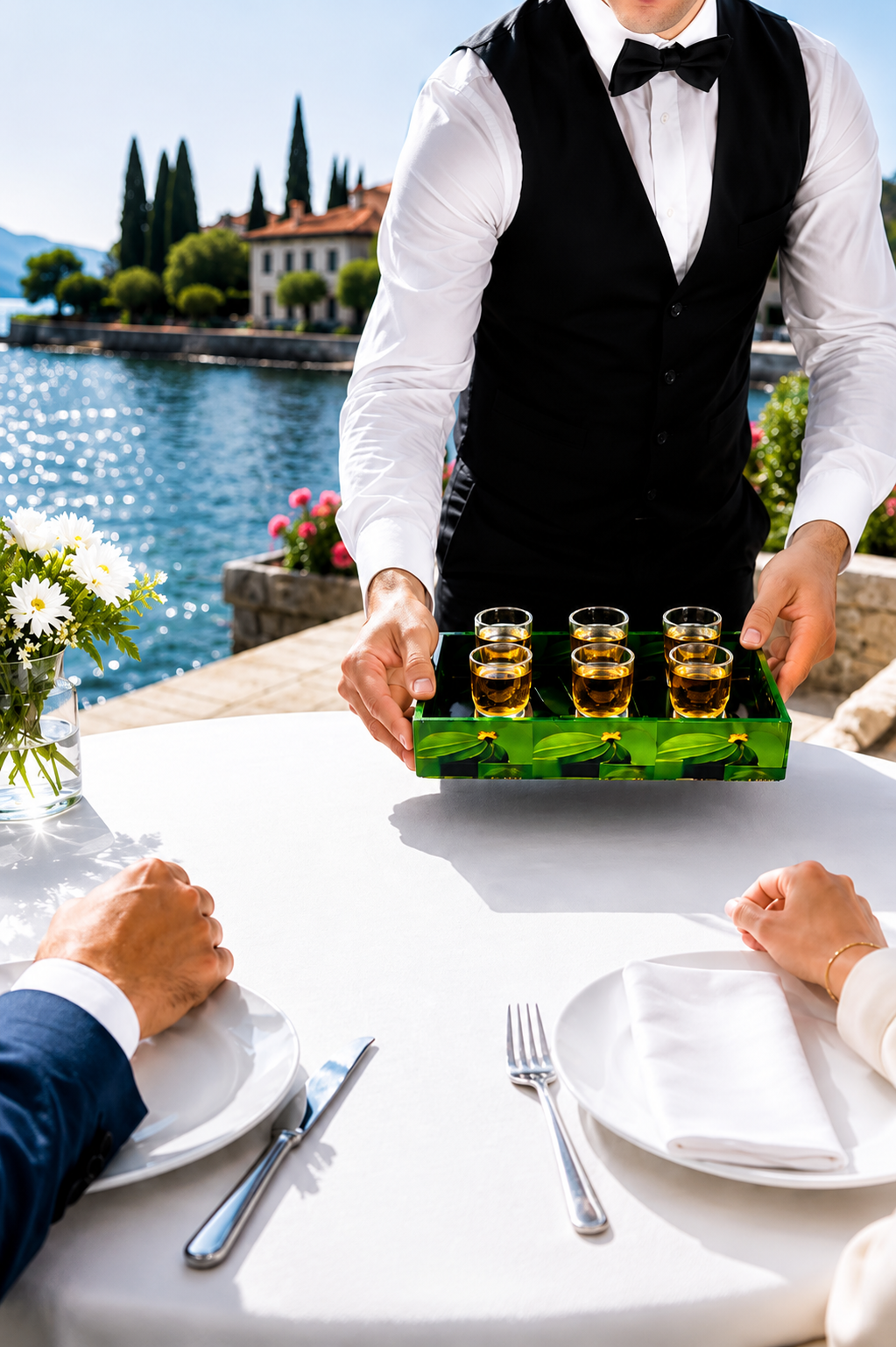 Skull Shot Glass Set Of 6 With MDF Resin Tray | 50ml Clear Skull Design Glasses For Vodka, Whiskey, Tequila & Cocktails | Barware Set For Parties & Gifting