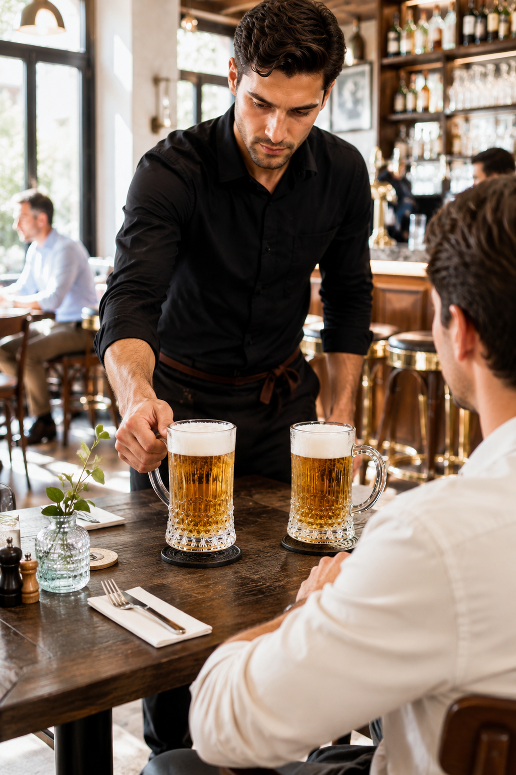 Premium Glass Beer Mug 600 ML With Handle | Heavy Thick Beer Stein For Beer Coffee Juice Water | Classic Bar Mug For Home Pub & Gifting