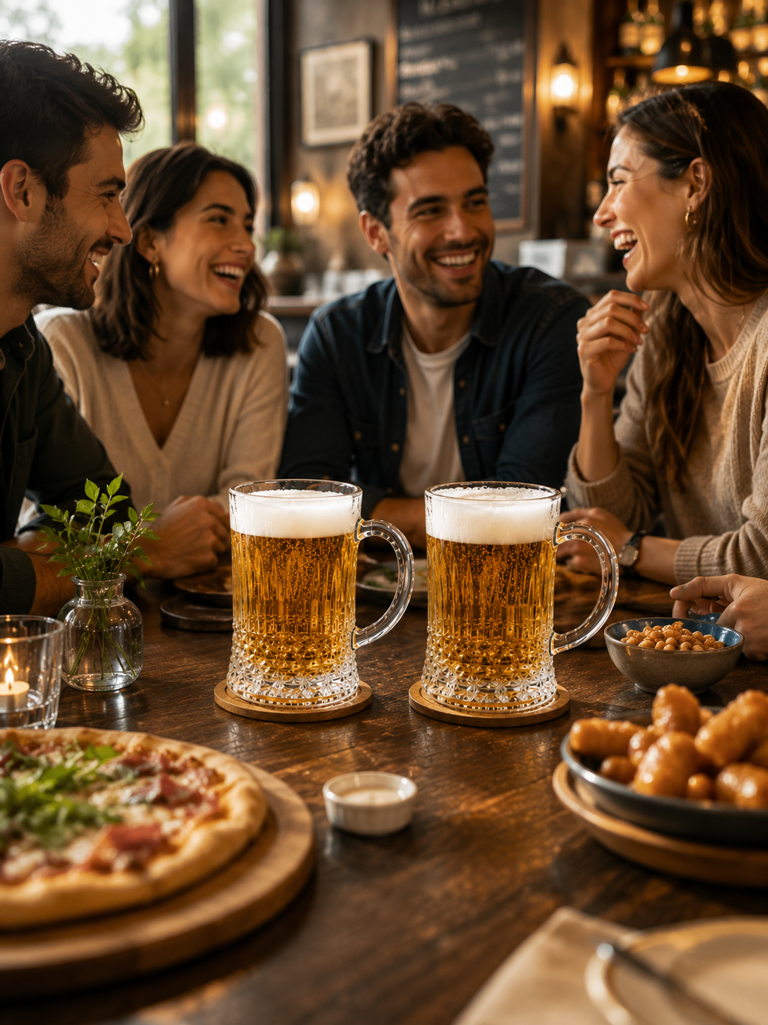 Premium Glass Beer Mug 600 ML With Handle | Heavy Thick Beer Stein For Beer Coffee Juice Water | Classic Bar Mug For Home Pub & Gifting