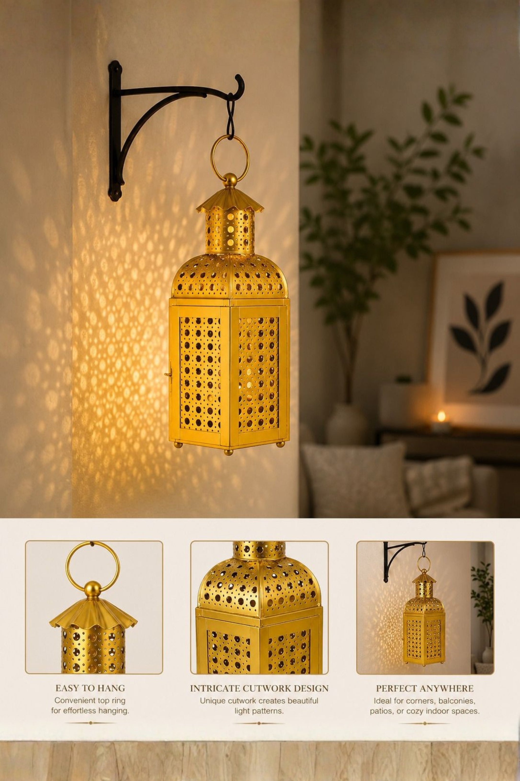 Premium Lantern Style Metal Aroma Diffuser Lamp with Essential Oil | Elegant Cutwork Electric Burner | Warm Ambient Light Aromatherapy Diffuser | Decorative Fragrance Lamp for Home & Gifting