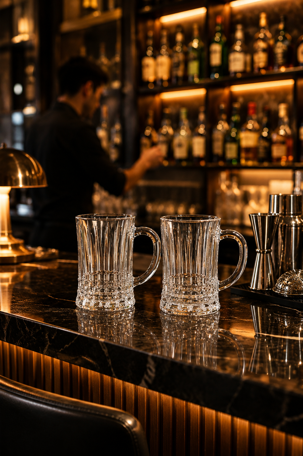 Premium Glass Beer Mug 600 ML With Handle | Heavy Thick Beer Stein For Beer Coffee Juice Water | Classic Bar Mug For Home Pub & Gifting
