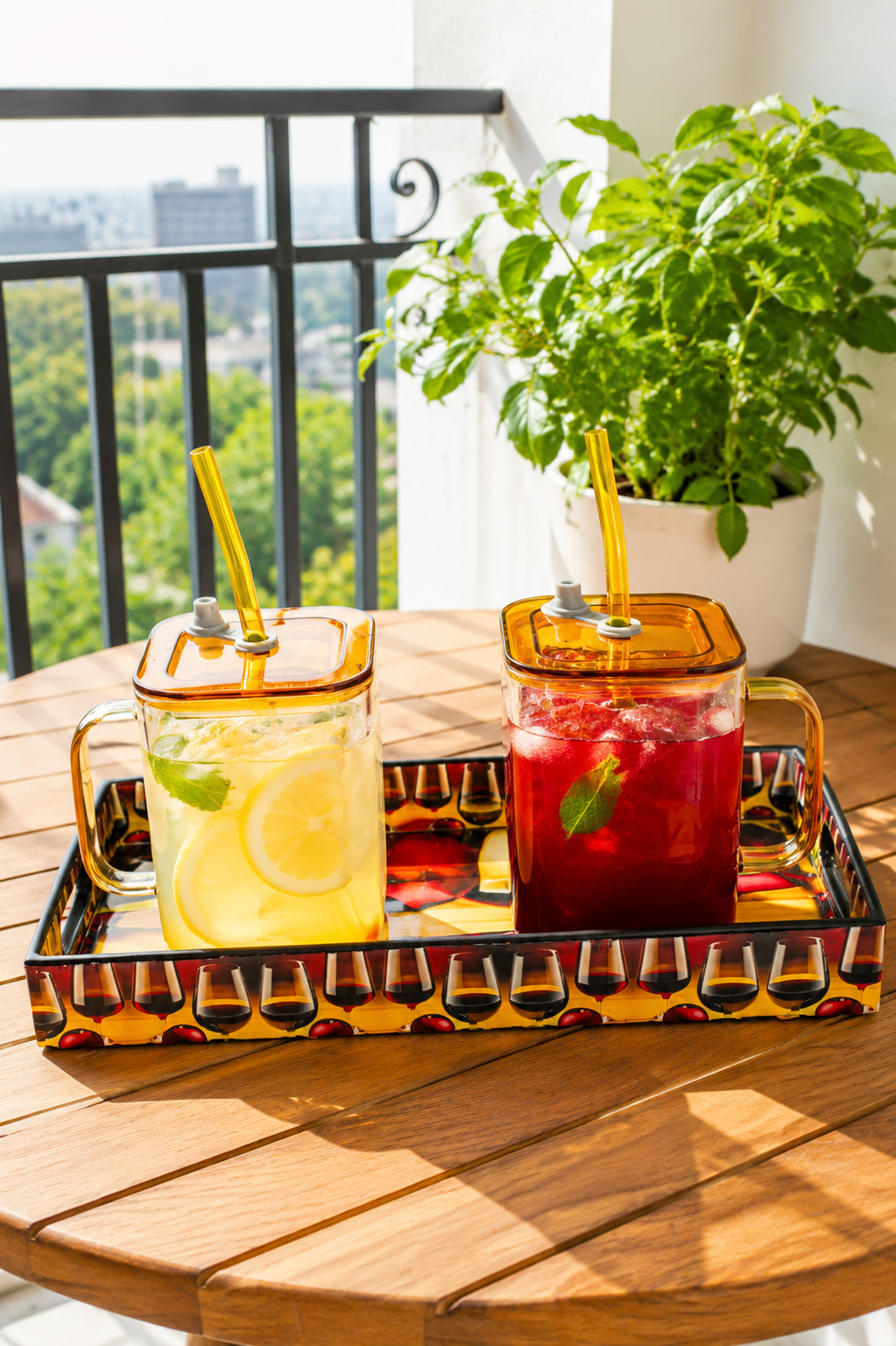 Premium Multipurpose Resin Serving Tray | Decorative Rectangular Vanity Tray with Built-in Handles | Luxury Organizer for Drinks, Coffee, Snacks, Perfume, Bathroom, Kitchen & Home Décor