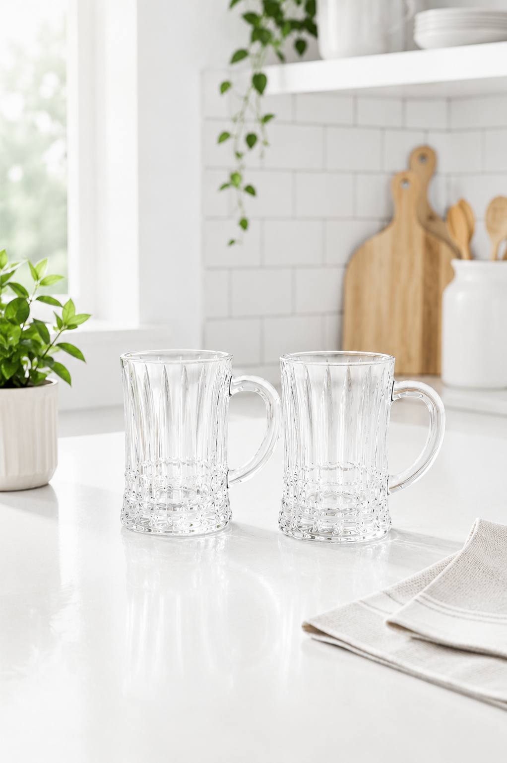 Premium Glass Beer Mug 600 ML With Handle | Heavy Thick Beer Stein For Beer Coffee Juice Water | Classic Bar Mug For Home Pub & Gifting