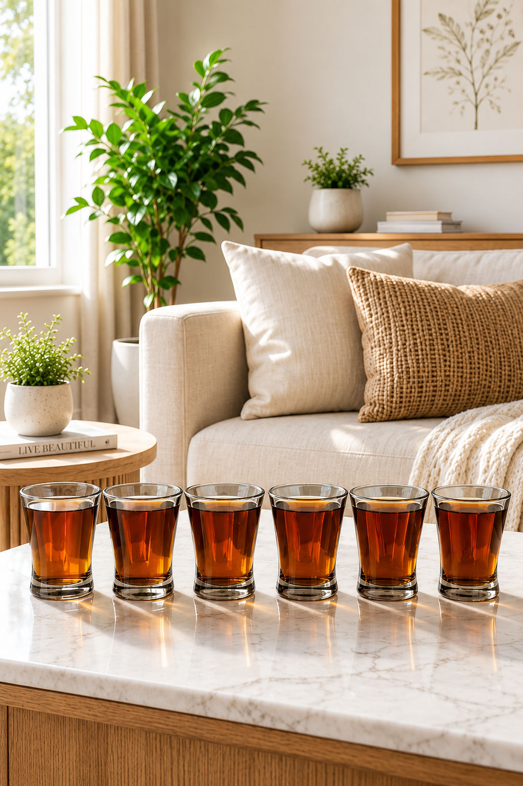 Premium Smokey Glass Mug Set Of 6 With Metal Stand | Transparent Borosilicate Coffee & Tea Cups With Holder | Space Saving Mug Stand For Kitchen & Home
