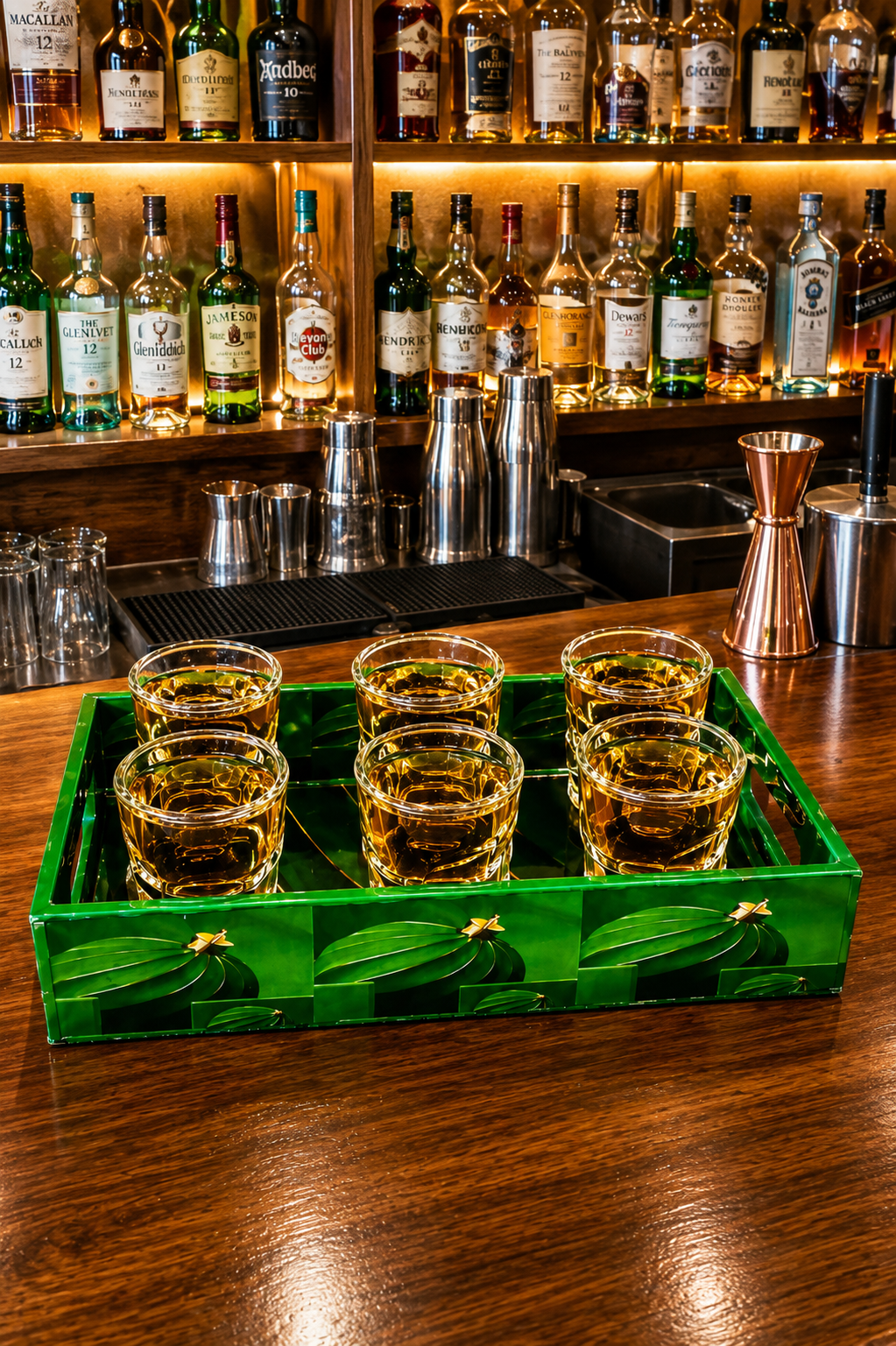 Skull Shot Glass Set Of 6 With MDF Resin Tray | 50ml Clear Skull Design Glasses For Vodka, Whiskey, Tequila & Cocktails | Barware Set For Parties & Gifting