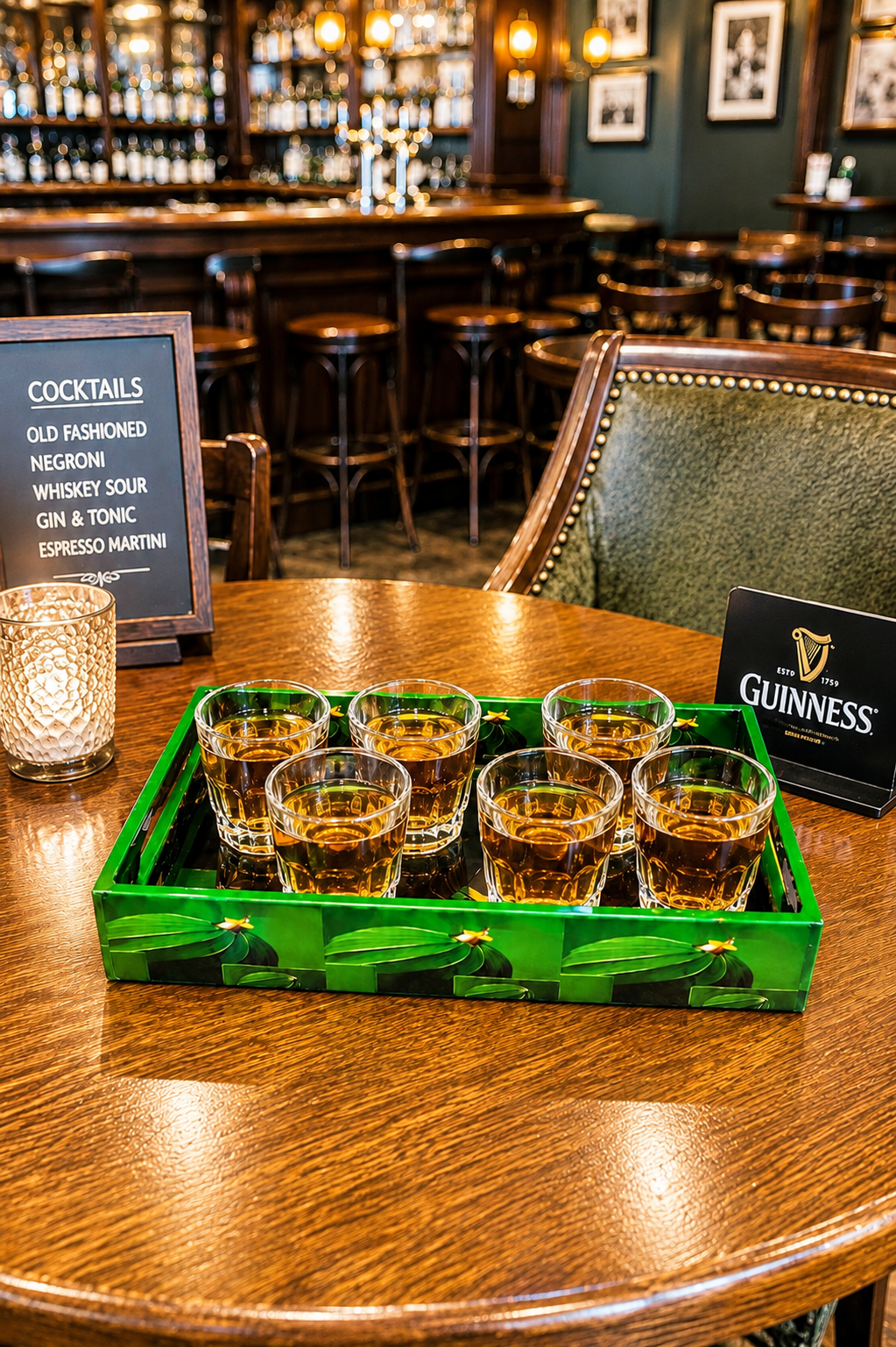 Premium Shot Glass Set with Decorative Storage Tray | 6 Heavy Base Shot Glasses for Whiskey, Tequila, Vodka, Rum & Espresso Shots | Crystal Clear Glass Drinkware Gift Set for Home Bar & Parties