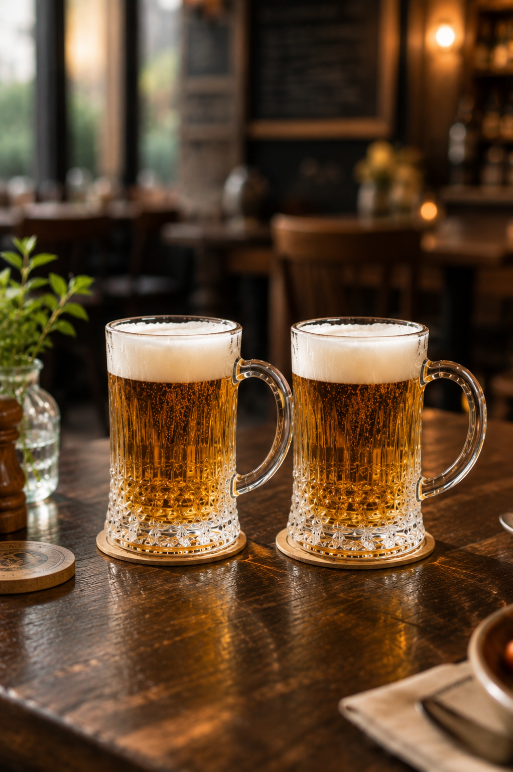 Premium Glass Beer Mug 600 ML With Handle | Heavy Thick Beer Stein For Beer Coffee Juice Water | Classic Bar Mug For Home Pub & Gifting