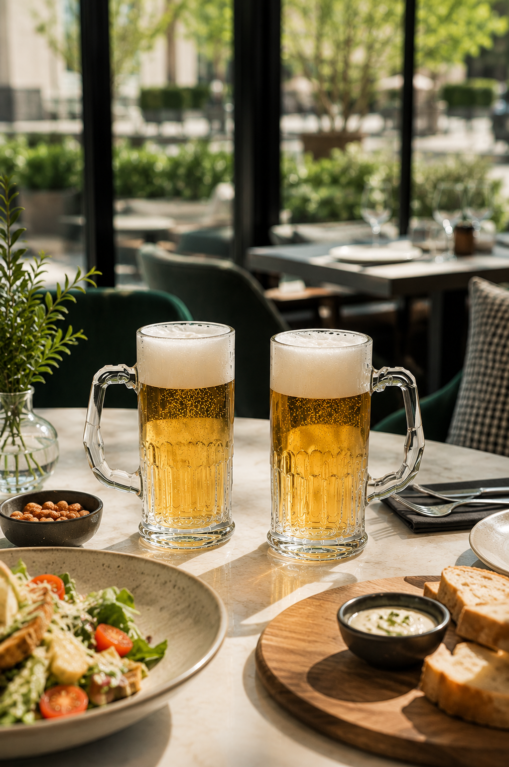 Premium Glass Beer Mug 600 ML | Heavy Thick Beer Stein with Handle | Frosted Style Large Beer Glass for Beer, Water, Juice & Drinks | Lead-Free Durable Mug