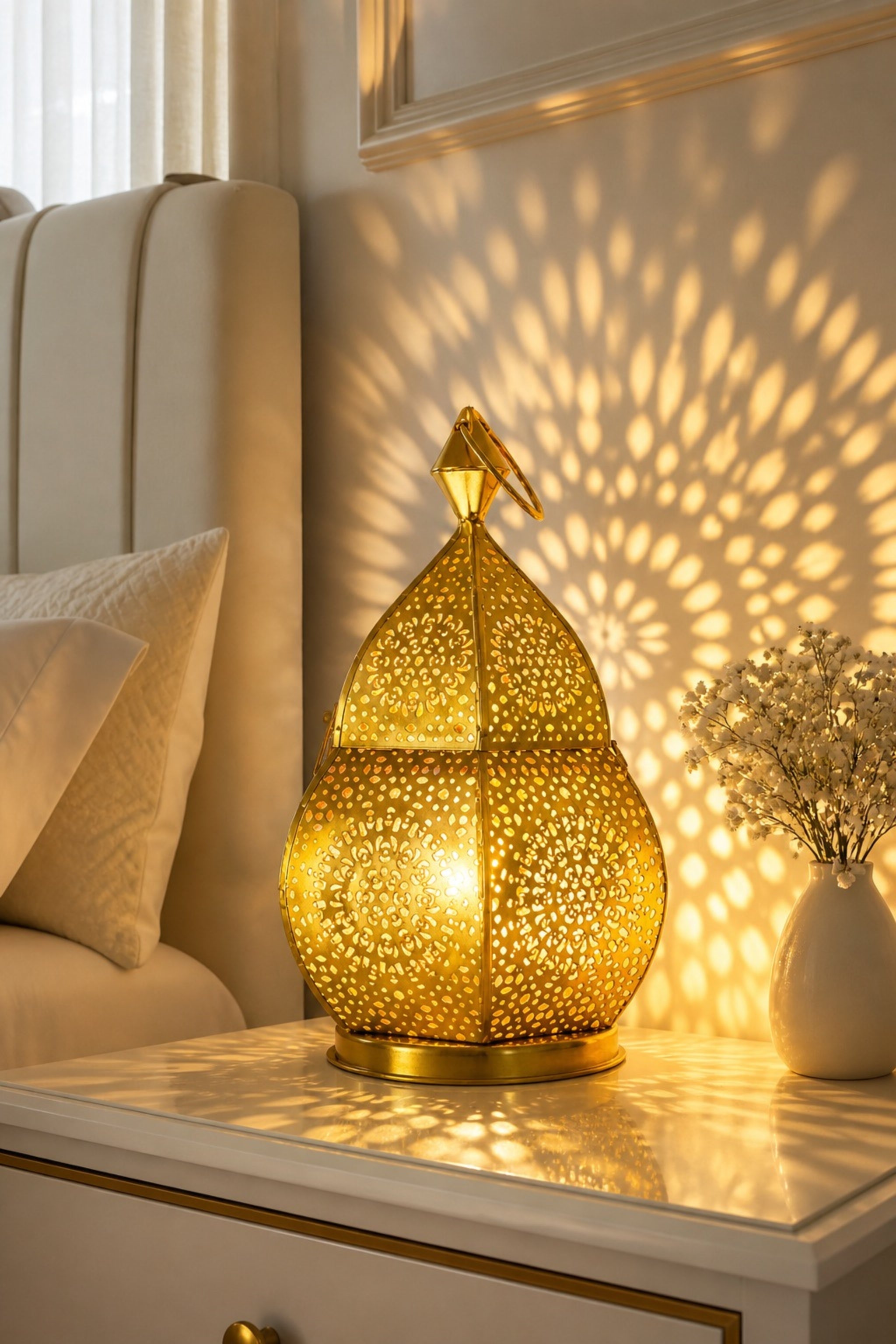 Premium Metal Aroma Diffuser Lamp with Essential Oil | Elegant Cutwork Design Electric Burner | Warm Ambient Light Aromatherapy Diffuser | Decorative Home Fragrance Lamp for Relaxation & Gifting
