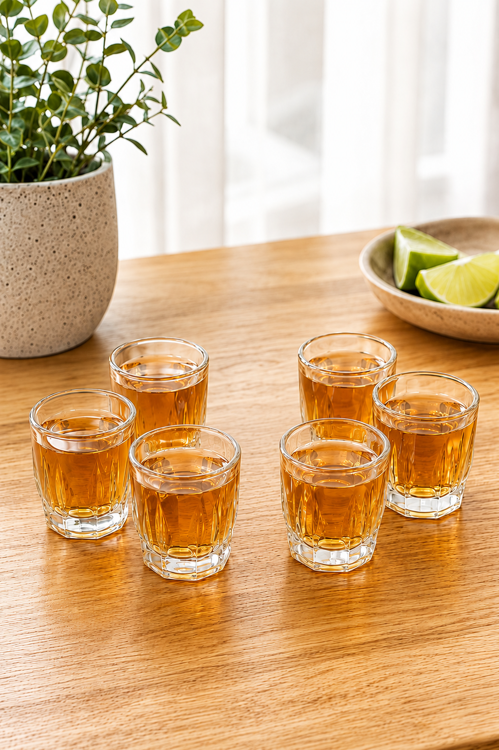 Premium Shot Glass Set with Decorative Storage Tray | 6 Heavy Base Shot Glasses for Whiskey, Tequila, Vodka, Rum & Espresso Shots | Crystal Clear Glass Drinkware Gift Set for Home Bar & Parties