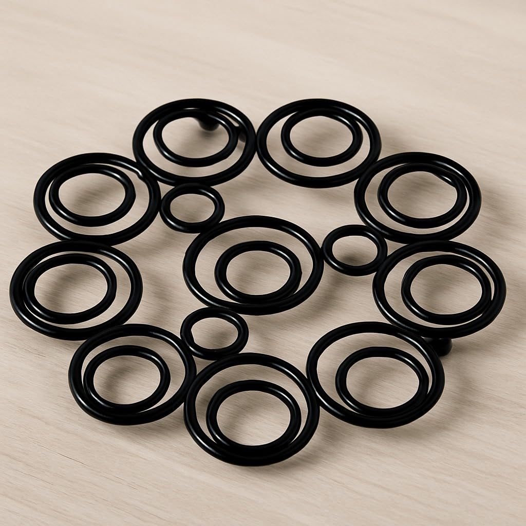 Modern Cast Iron Trivet | Round Ring Design Heat Resistant Pot Stand | Kitchen Countertop & Dining Table Protector