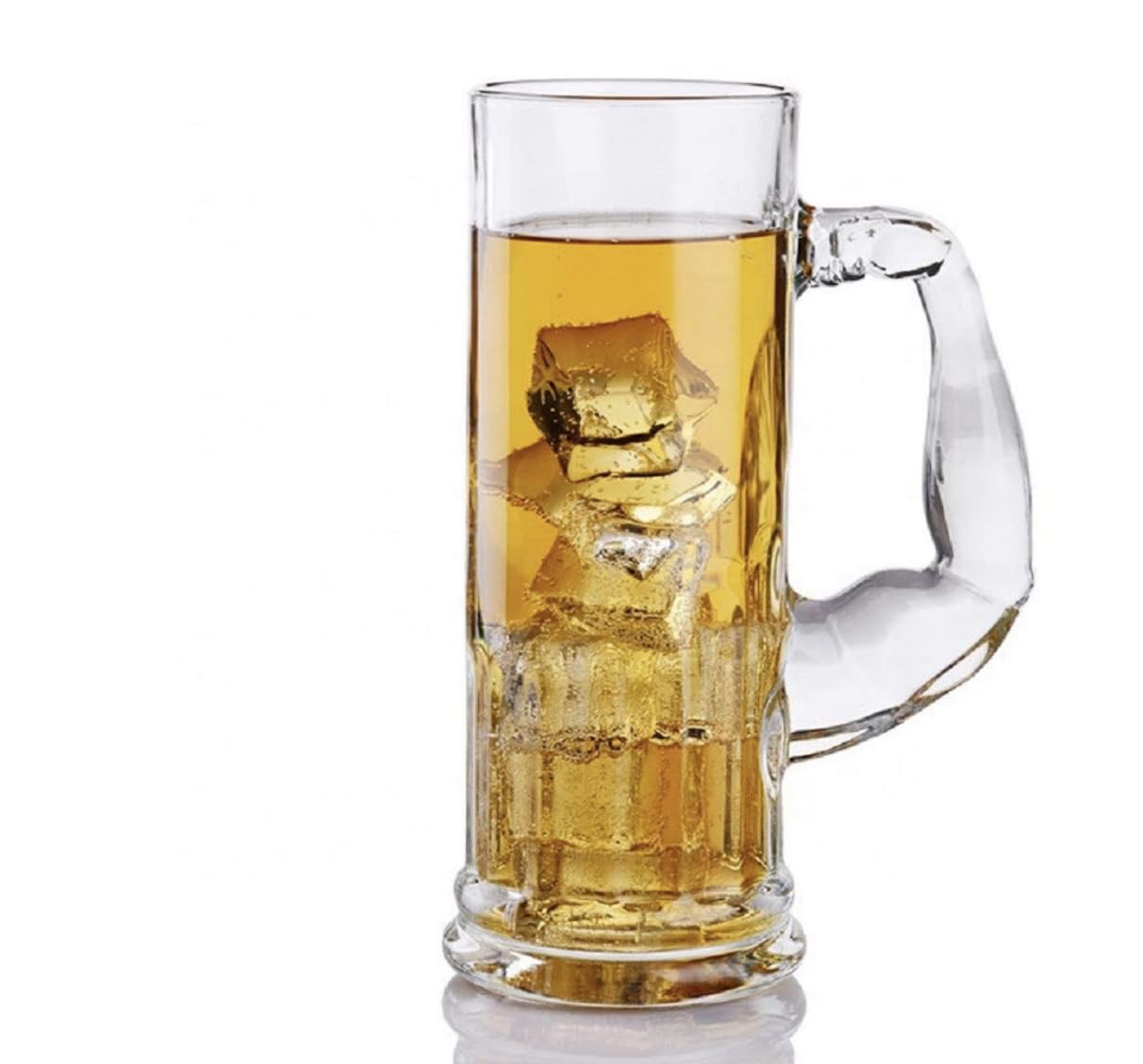 Premium Glass Beer Mug 600 ML | Heavy Thick Beer Stein with Handle | Frosted Style Large Beer Glass for Beer, Water, Juice & Drinks | Lead-Free Durable Mug