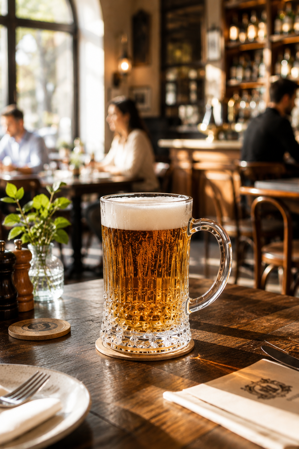 Premium Glass Beer Mug 600 ML With Handle | Heavy Thick Beer Stein For Beer Coffee Juice Water | Classic Bar Mug For Home Pub & Gifting