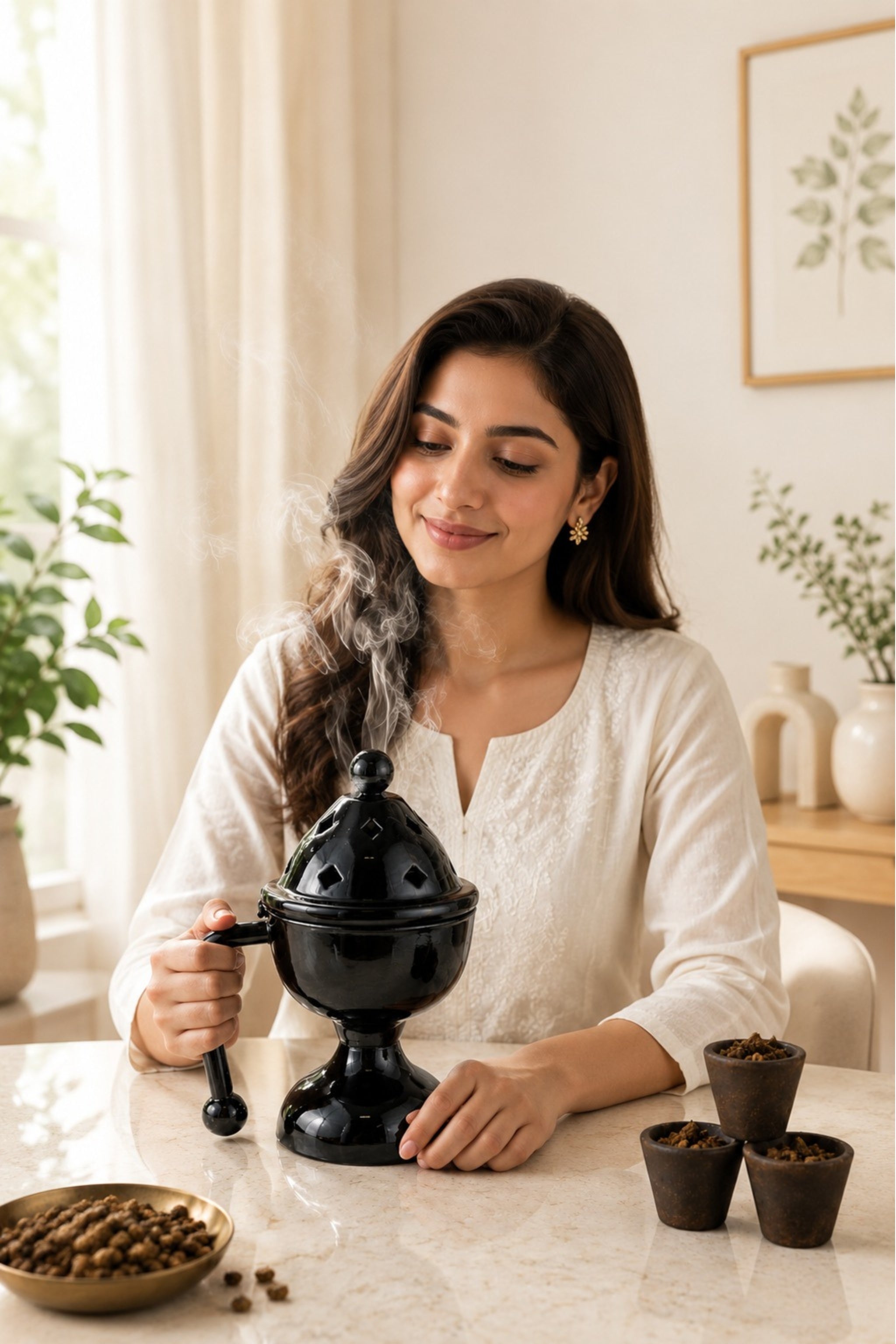 Metal Dhoop Dani with Lid for Pooja, Loban & Sambrani Burning | Covered Incense Burner for Home Temple, Havan & Meditation | Traditional Vastu Decor & Festive Gift Item