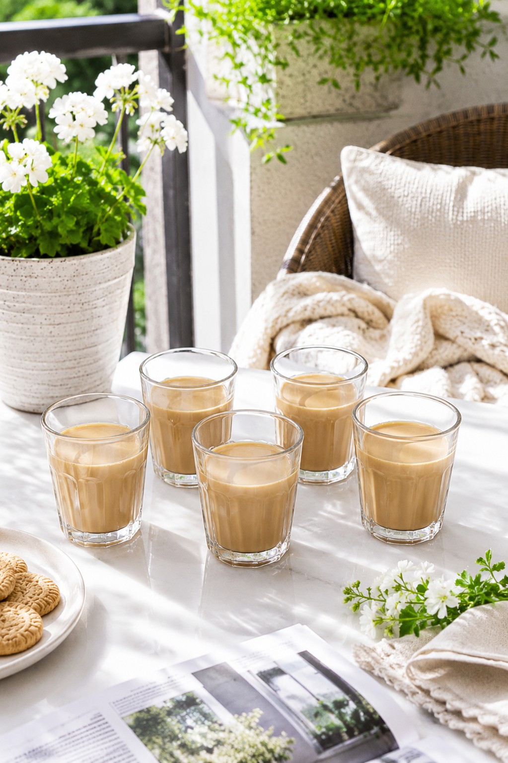 Cutting Chai Glass Set Of 6 With Metal Stand | Transparent Tea Glasses With Iron Holder | Dhaba Style Tea Serving Set For Home Kitchen & Office