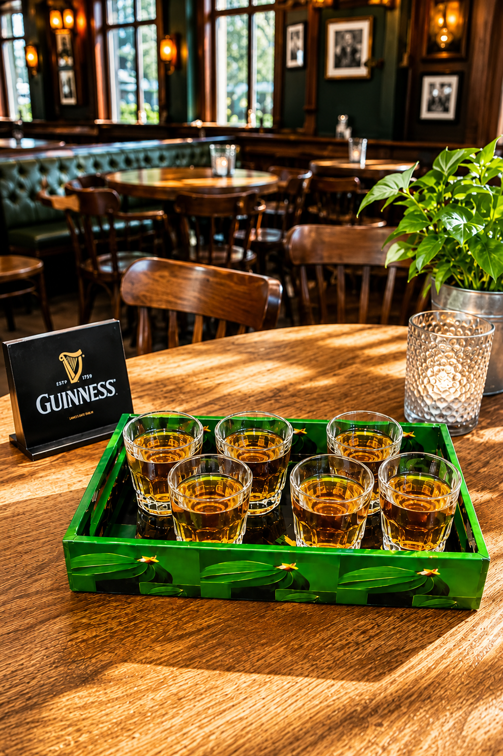 Premium Shot Glass Set with Decorative Storage Tray | 6 Heavy Base Shot Glasses for Whiskey, Tequila, Vodka, Rum & Espresso Shots | Crystal Clear Glass Drinkware Gift Set for Home Bar & Parties