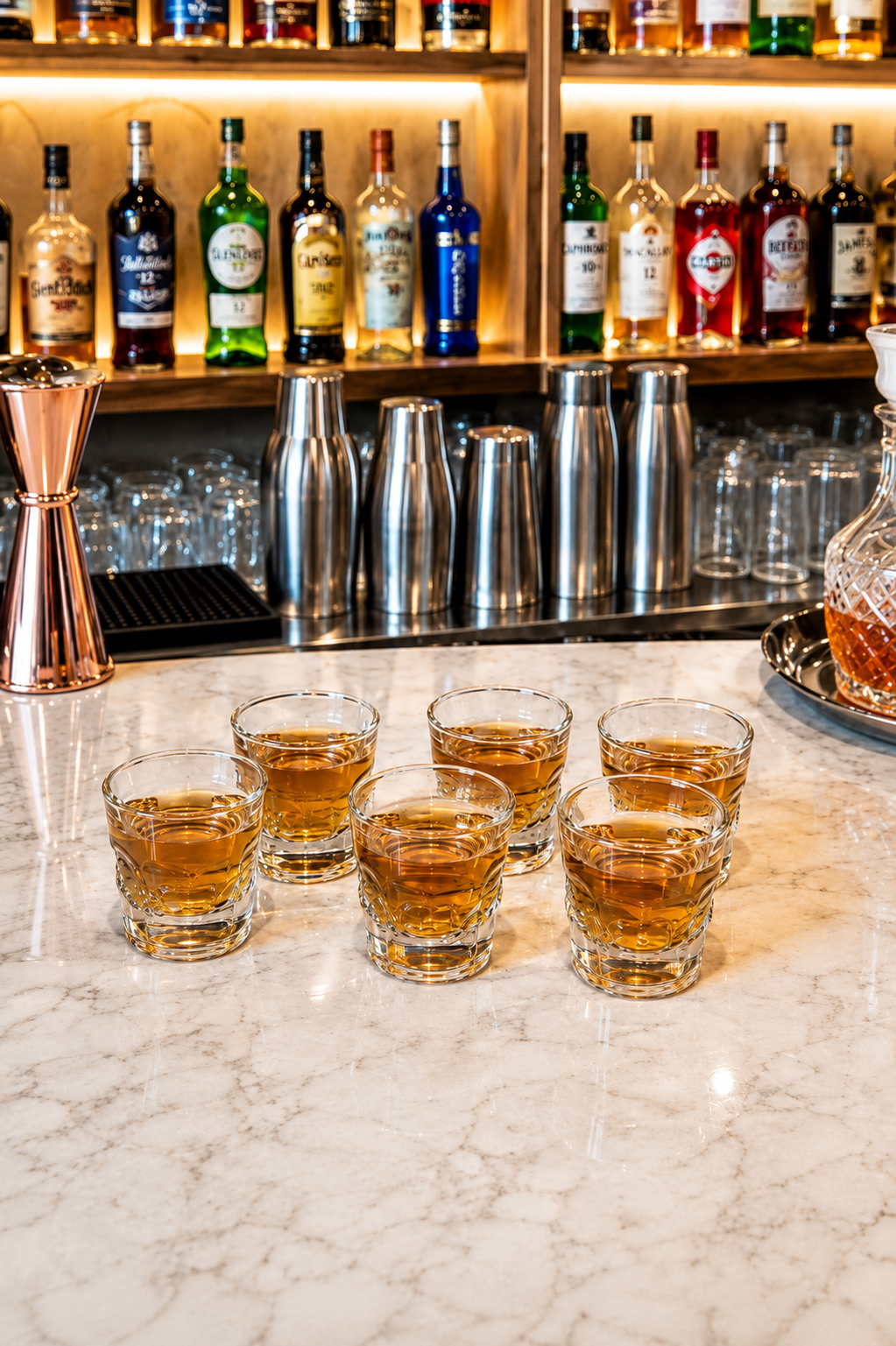 Skull Shot Glass Set Of 6 With MDF Resin Tray | 50ml Clear Skull Design Glasses For Vodka, Whiskey, Tequila & Cocktails | Barware Set For Parties & Gifting
