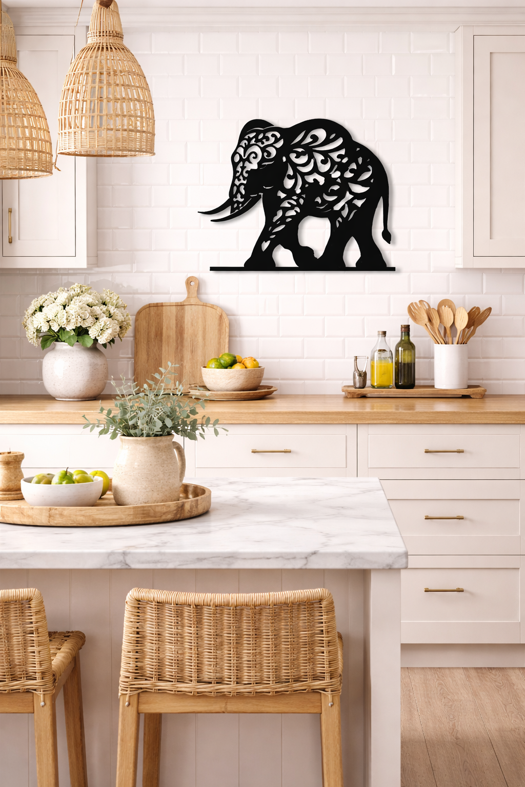 Premium Black Metal Elephant Wall Art | Elegant Decorative Wall Hanging | Modern Animal Wall Décor for Living Room, Bedroom & Office | Artistic Home Accent Piece