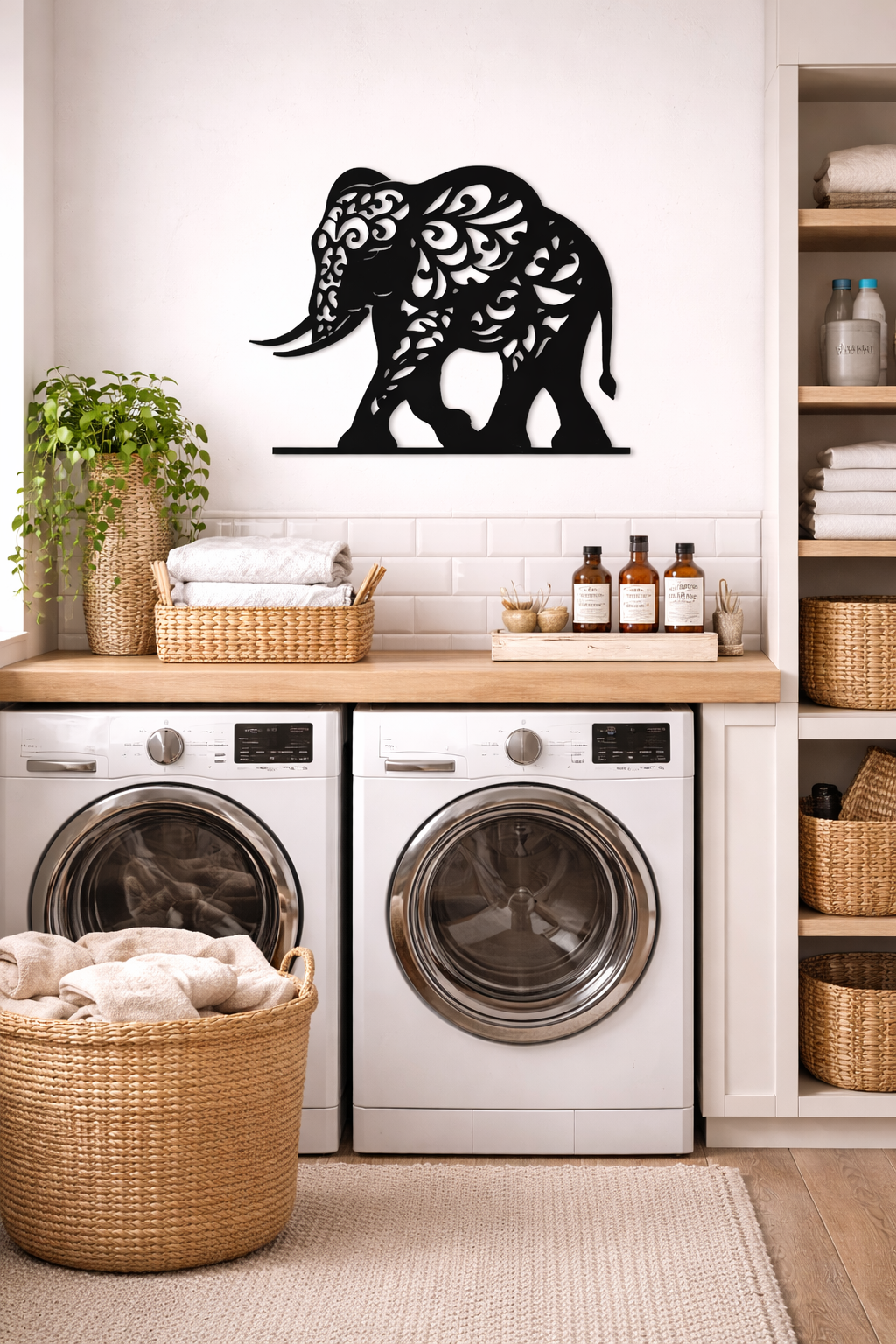Premium Black Metal Elephant Wall Art | Elegant Decorative Wall Hanging | Modern Animal Wall Décor for Living Room, Bedroom & Office | Artistic Home Accent Piece