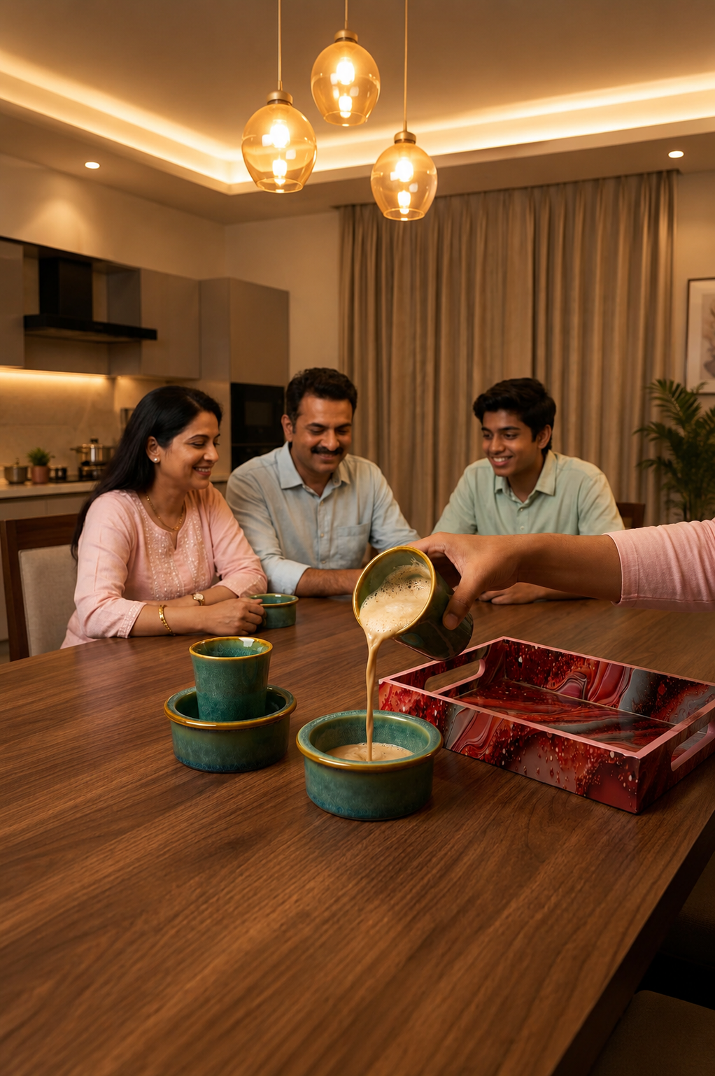Premium 2 Ceramic South Indian Filter Coffee Cup Set with Designer Serving Tray | Traditional Coffee Tumbler Set for Tea, Espresso & Coffee | Elegant Drinkware for Home, Office & Gifting