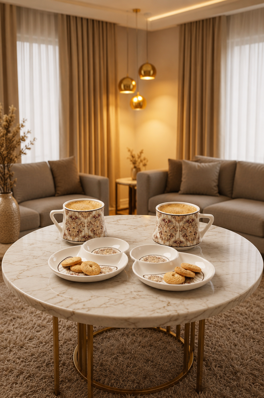 Premium Ceramic Tea & Coffee Cup Set with Matching Snack Plates (2 Cups + 2 Plates) | Luxury Floral Coffee Mug Gift Set in Premium Gift Box | Elegant Drinkware for Home & Gifting