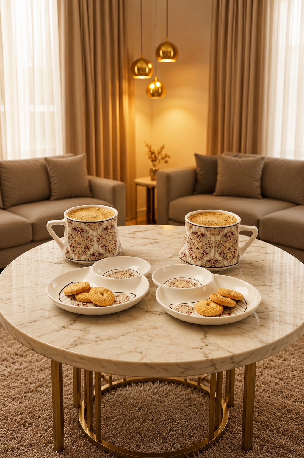 Premium Ceramic Tea & Coffee Cup Set with Matching Snack Plates (2 Cups + 2 Plates) | Luxury Floral Coffee Mug Gift Set in Premium Gift Box | Elegant Drinkware for Home & Gifting
