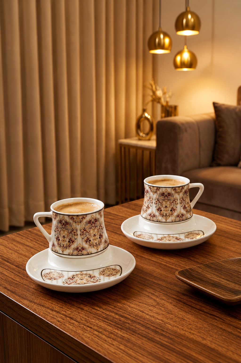 Premium Ceramic Tea & Coffee Cup Set with Matching Snack Plates (2 Cups + 2 Plates) | Luxury Floral Coffee Mug Gift Set in Premium Gift Box | Elegant Drinkware for Home & Gifting