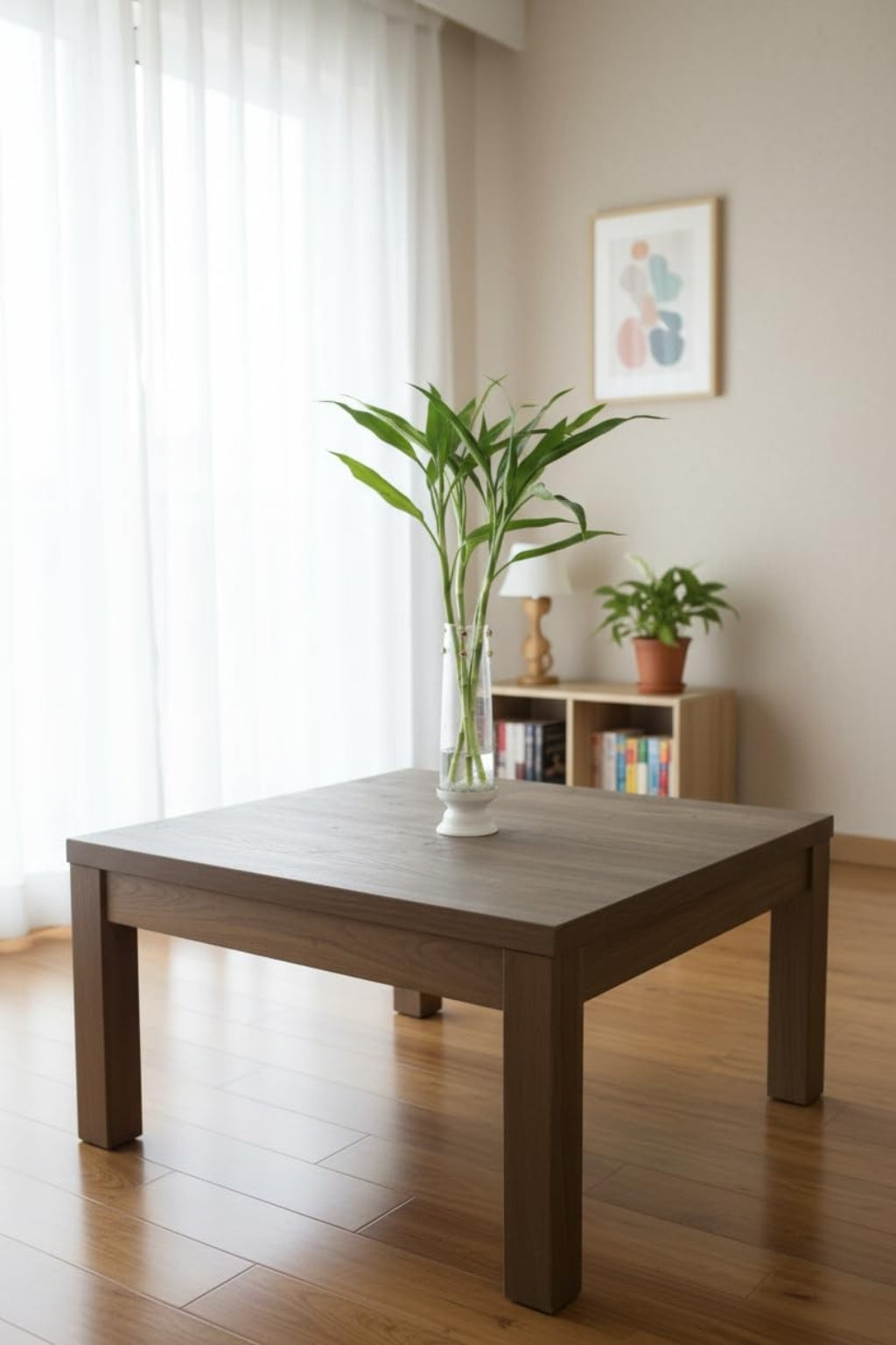 Lucky Bamboo Plant with Leaf Design Metal Holder & Glass Bowl | Decorative Indoor Feng Shui Plant for Home & Office