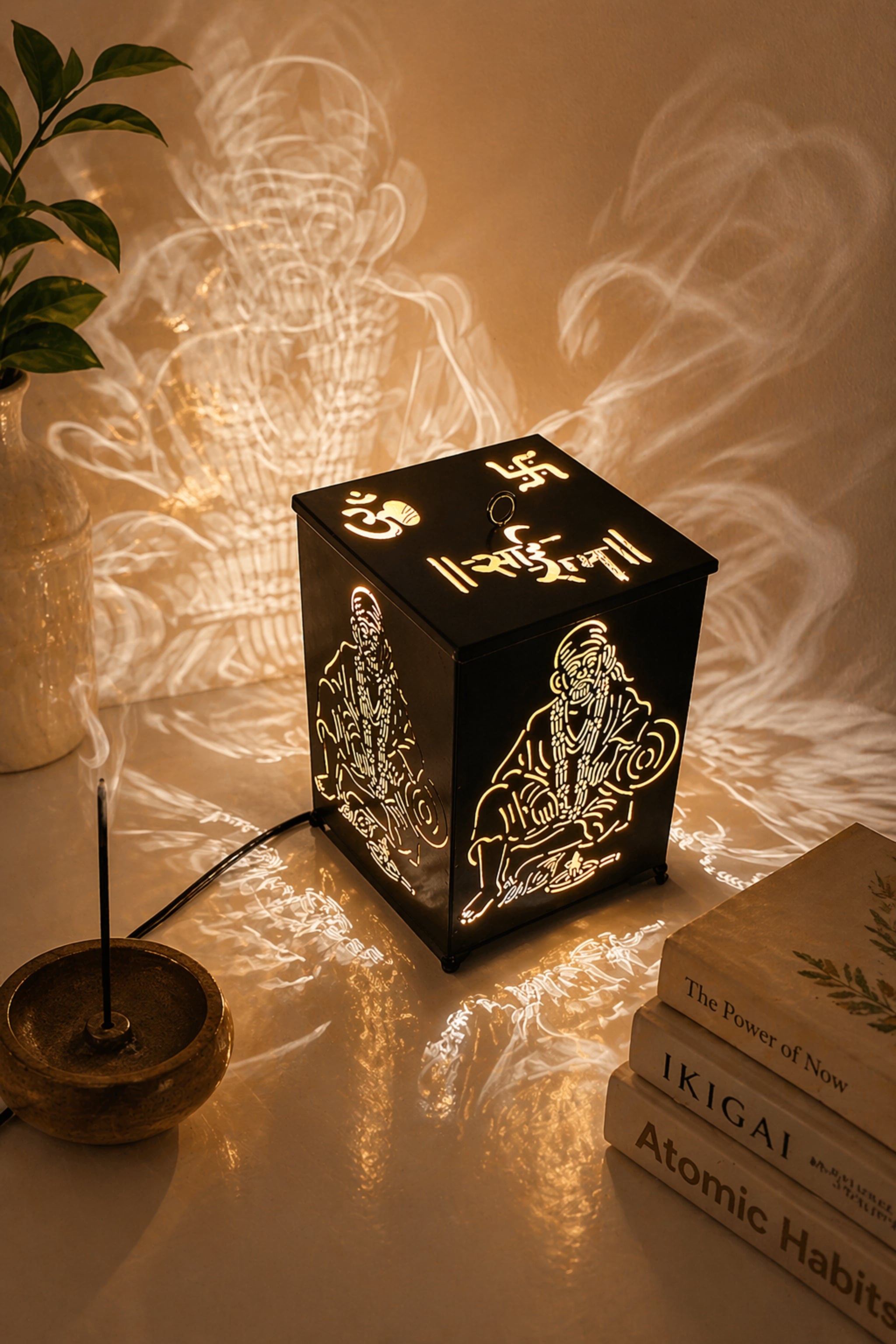 Metal Electric Aroma Diffuser Burner | Sai Design Bulb Heat Oil Warmer Lamp | Fragrance Diffuser for Home, Office, Spa & Meditation | Free 10 ml Aroma Oil Included