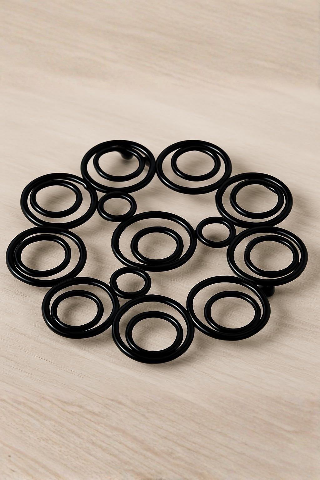 Modern Cast Iron Trivet | Round Ring Design Heat Resistant Pot Stand | Kitchen Countertop & Dining Table Protector