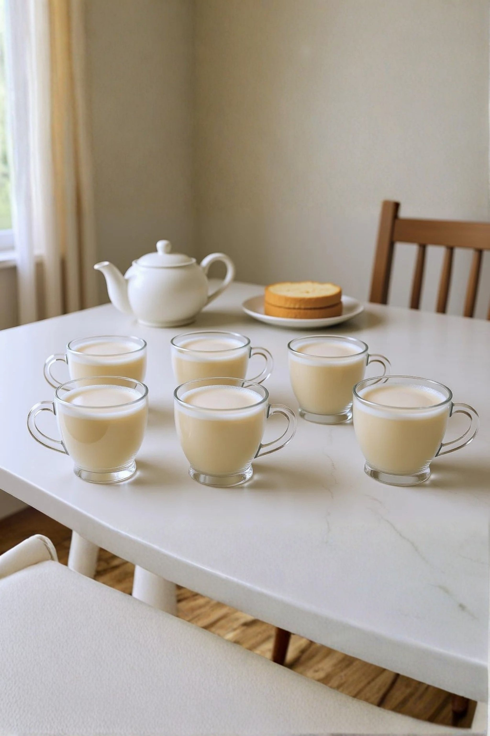 Premium Transparent Glass Cup Set with Metal Stand | 6 Pcs Designer Tea & Coffee Cups | Elegant Clear Glassware with Space-Saving Holder | Modern Drinkware for Home, Kitchen & Gifting