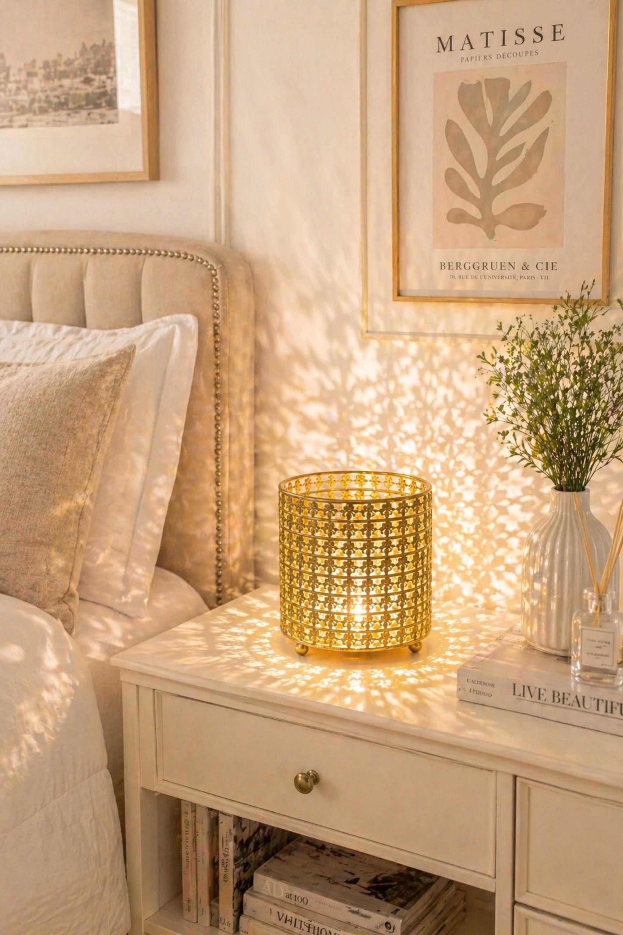 Golden Floral Electric Aroma Diffuser with Cutwork Design | Essential Oil Burner Lamp for Home, Spa & Relaxation | Fragrance Diffuser with Free Glass Bowl, 10ml Aroma Oil & 2 Bulbs