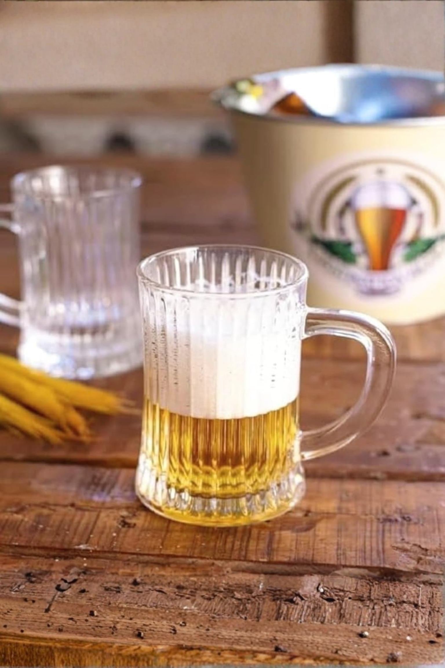 Premium Glass Beer Mug 600 ML With Handle | Heavy Thick Beer Stein For Beer Coffee Juice Water | Classic Bar Mug For Home Pub & Gifting