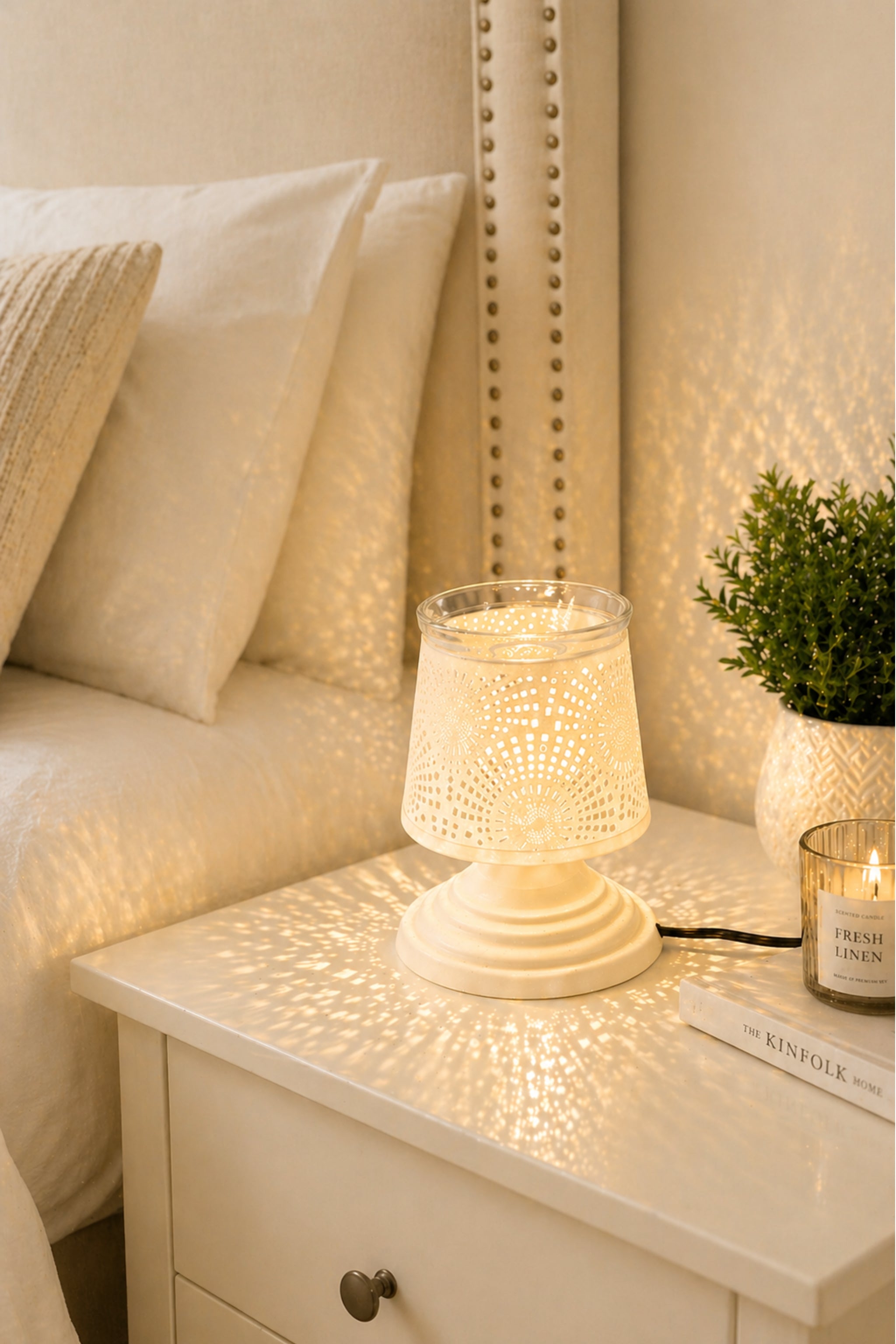 IvoryGlow Sunburst Electric Aroma Diffuser Lamp with Cutwork Design | Essential Oil Burner for Bedroom, Bathroom & Spa | Includes Free Glass Bowl, 10ml Aroma Oil & 2 Bulbs