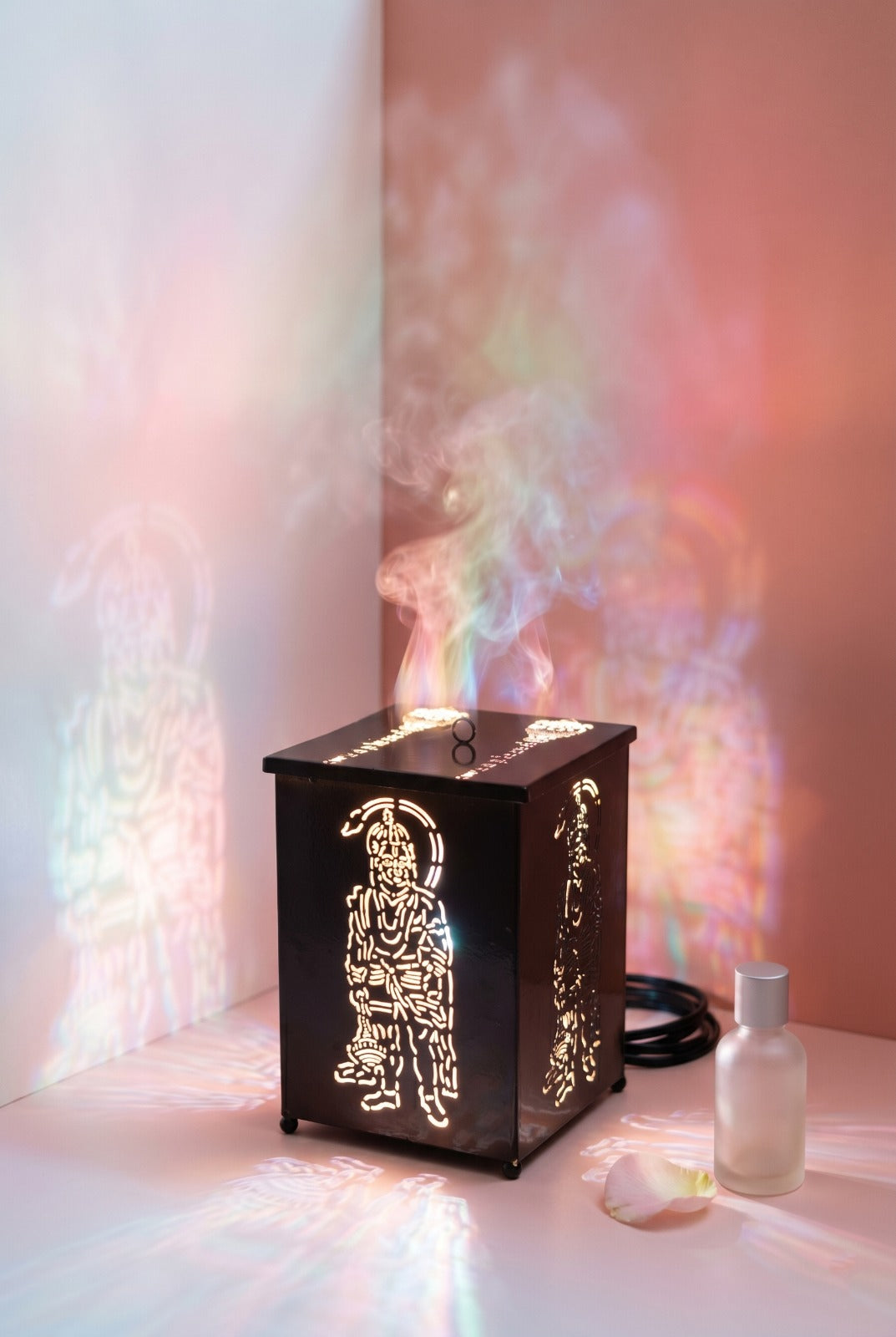 Hanuman Ji Electric Camphor Diffuser with Light Projection | Metal Aroma Burner for Home Temple, Pooja & Spiritual Décor