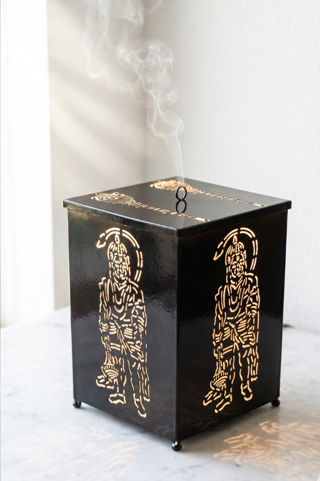 Hanuman Ji Electric Camphor Diffuser with Light Projection | Metal Aroma Burner for Home Temple, Pooja & Spiritual Décor