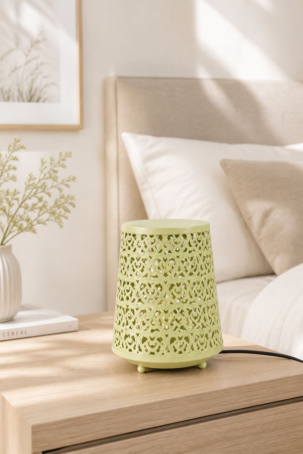 IvoryGlow Heart Cutwork Electric Aroma Diffuser Lamp With Cylindrical Design | Essential Oil Burner For Home, Bedroom & Living Room | Includes Free Glass Bowl, 10ml Aroma Oil & 2 Electric Bulbs
