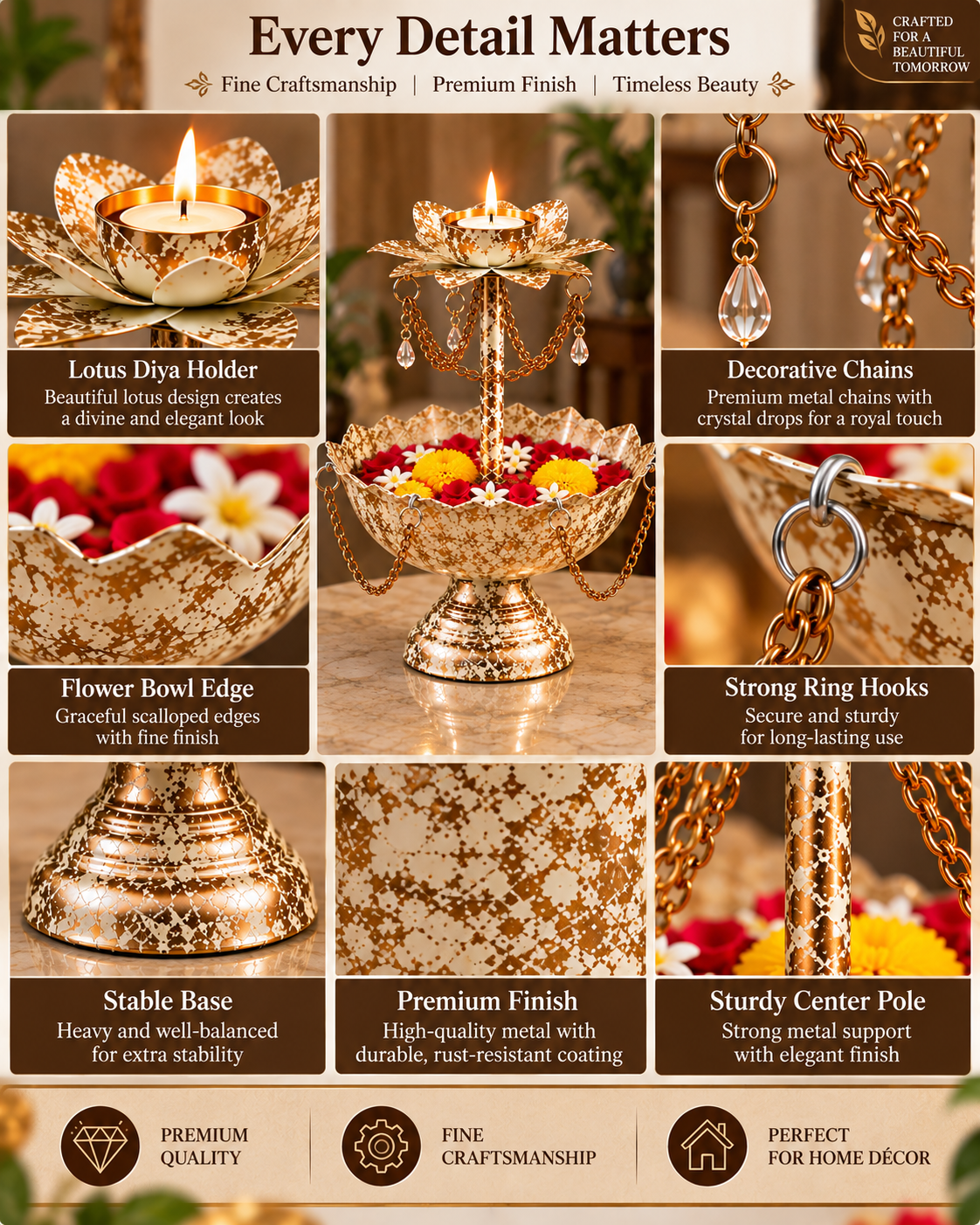 Urli bowl product details and decorative features