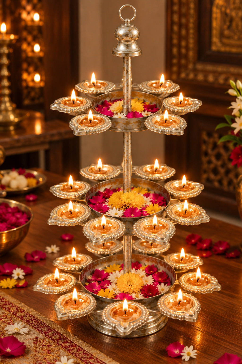 3 Tier Diya Stand festive home decor